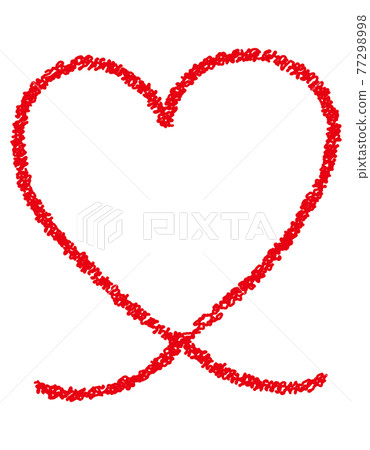 Heart 01_15 (hand-drawn crayon-style heart frame) 77298998