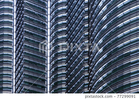 View of The Petronas Twin Towers in Kuala Lumpur, Malaysia. 77299091