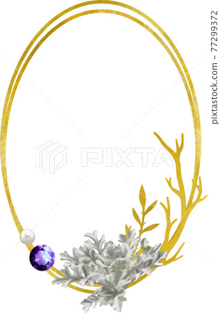 黃金和紫水晶橢圓框矢量素材 黃金和紫水晶橢圓框矢量素材 77299372