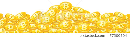 Illustration background material of gold coins that shine in piles Bitcoin Illustration background material of gold coins that shine in piles Bitcoin 77300504