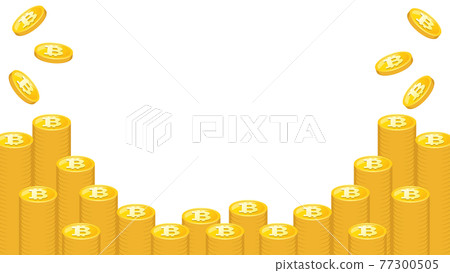 Illustration background material of gold coins that shine in piles Bitcoin 16: 9 Illustration background material of gold coins that shine in piles Bitcoin 16: 9 77300505