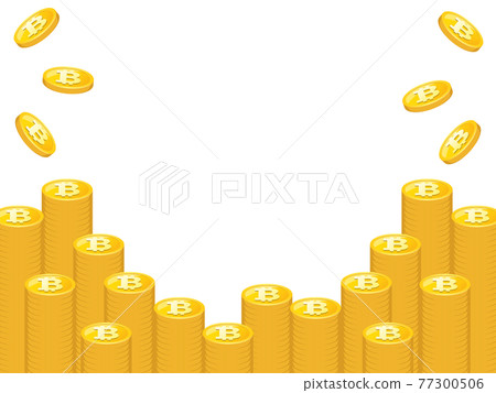 Illustration background material of gold coins that pile up and shine Bitcoin 4: 3 Illustration background material of gold coins that pile up and shine Bitcoin 4: 3 77300506