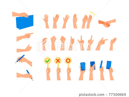 各種手勢插圖 77300669