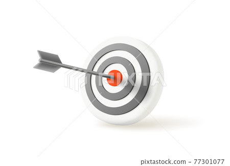 Circle target and dart in the bulls eye. Success concept 77301077