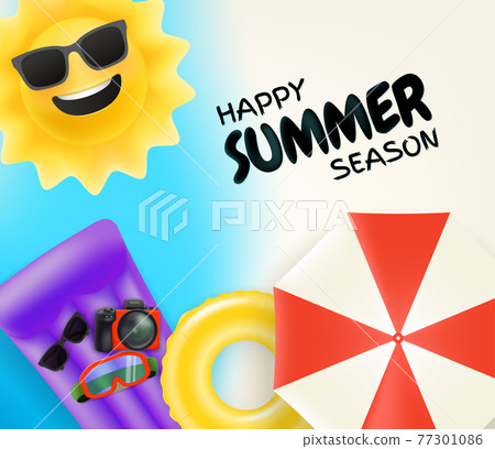 Happy summer season vector illustration Happy summer season vector illustration 77301086