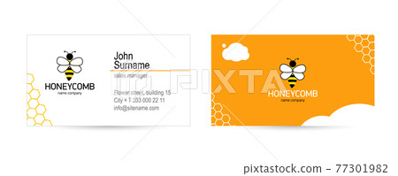 Bee logo and Modern bright design Business Card. Bee logo and Modern bright design Business Card. 77301982