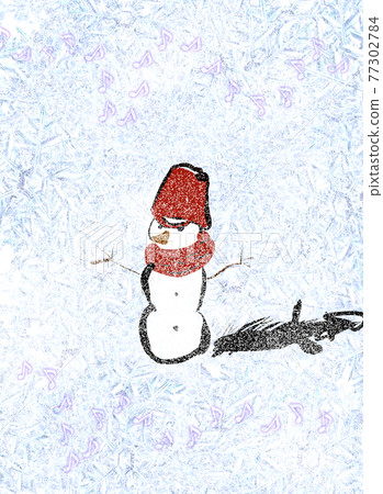 Snowflake and snowman 77302784