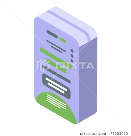 Cement sack icon, isometric style Cement sack icon, isometric style 77303450