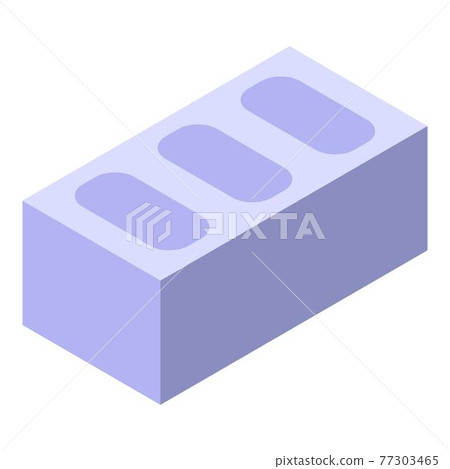 Stone brick icon, isometric style Stone brick icon, isometric style 77303465