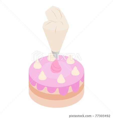 Cake decoration icon, isometric style Cake decoration icon, isometric style 77303492