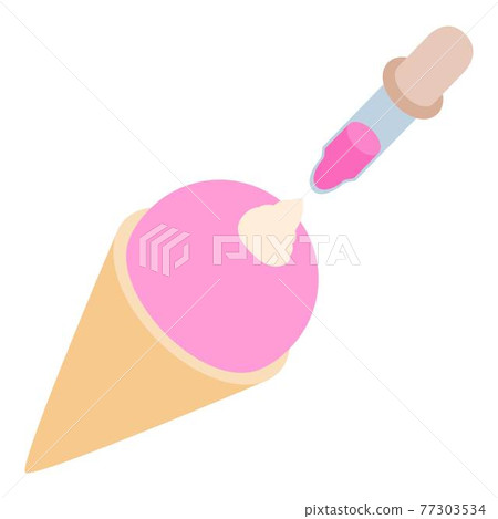 Sundae cone icon, isometric style Sundae cone icon, isometric style 77303534