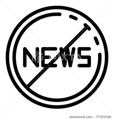No fake news icon, outline style 77303580
