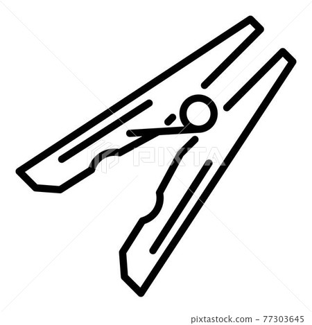 Clamp clothes pin icon, outline style Clamp clothes pin icon, outline style 77303645