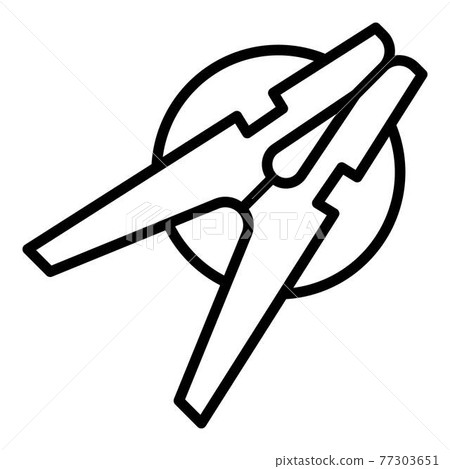 Photo clothes pin icon, outline style Photo clothes pin icon, outline style 77303651