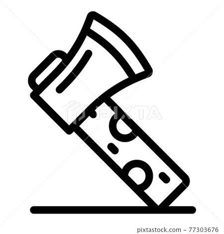 Camp axe icon, outline style 77303676