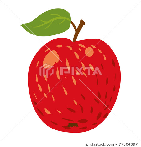 Apple red fruit, healthy organic nutrition product. Vector cartoon flat trendy illustration hand drawn isolated 77304097