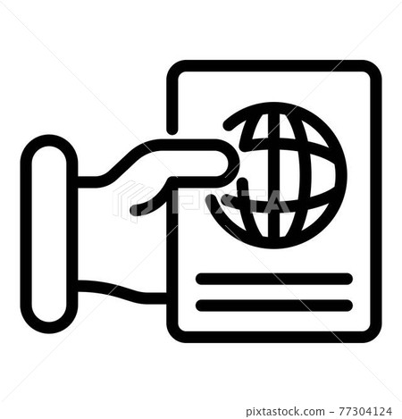 Give passport control icon, outline style 77304124