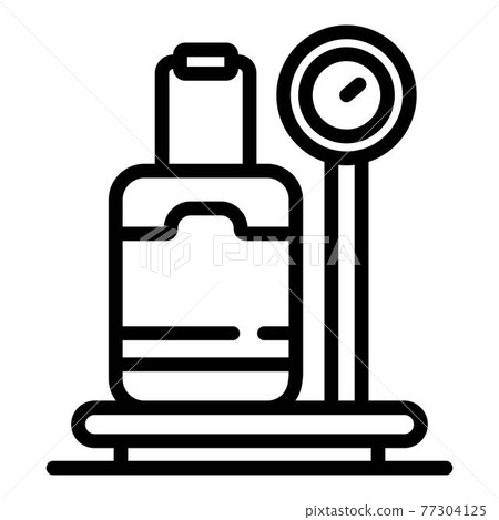 Travel bag weight control icon, outline style 77304125