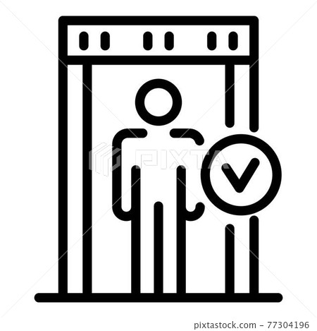 Pass gate scanner icon, outline style Pass gate scanner icon, outline style 77304196