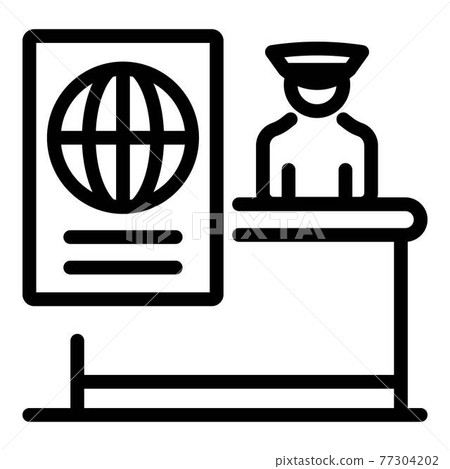 Police passport control icon, outline style 77304202
