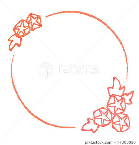Summer morning glory frame stamp style vector 77306080