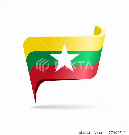 Myanmar flag map pointer layout. Vector illustration. 77306741