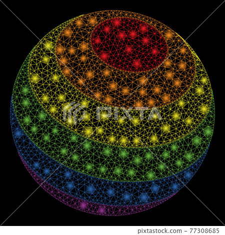 Bright Mesh Wire Frame LGBT Color Stripes Sphere with Flash Spots Bright Mesh Wire Frame LGBT Color Stripes Sphere with Flash Spots 77308685