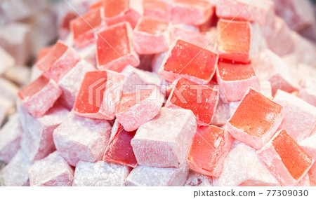 Traditional turkish delight lokum candy Traditional turkish delight lokum candy 77309030
