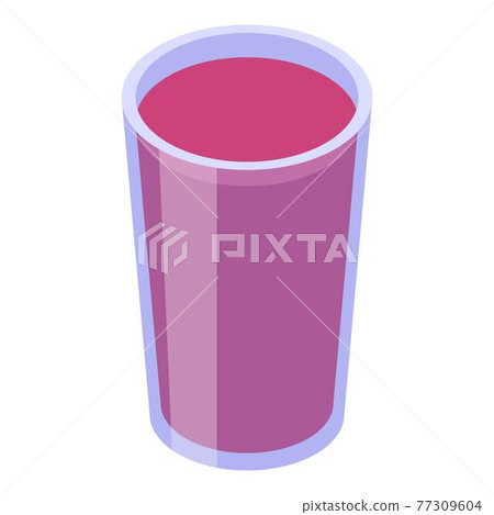 Mangosteen juice glass icon, isometric style 77309604