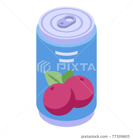 Mangosteen soda drink icon, isometric style 77309605