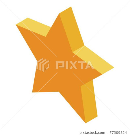Gold star icon, isometric style Gold star icon, isometric style 77309824