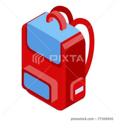 Kid backpack icon, isometric style Kid backpack icon, isometric style 77309840