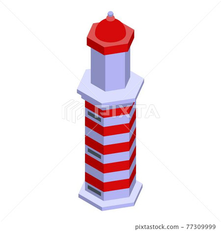 Lighthouse icon, isometric style 77309999