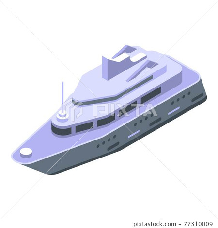 Yacht boat icon, isometric style Yacht boat icon, isometric style 77310009