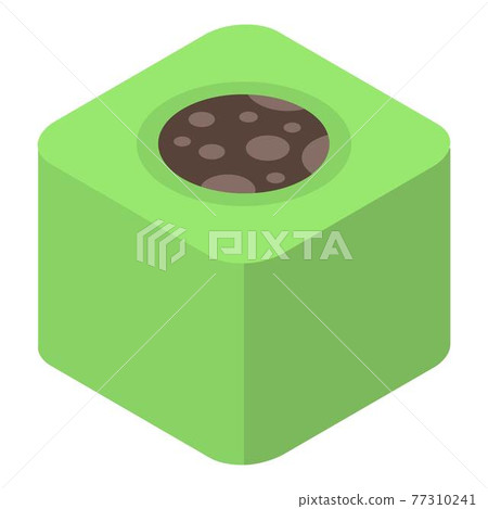 Green turkish sweet icon, isometric style Green turkish sweet icon, isometric style 77310241