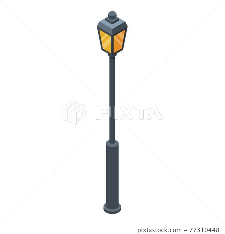 Street light pillar icon, isometric style Street light pillar icon, isometric style 77310448