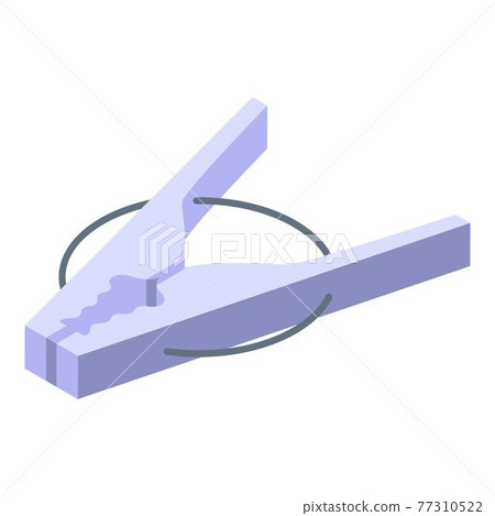 Plastic clothes pin icon, isometric style 77310522