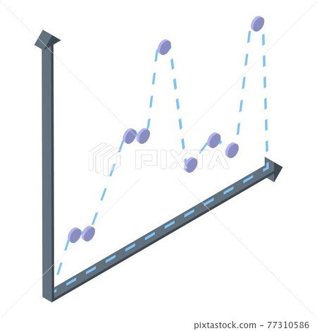 Problem regression chart icon, isometric style Problem regression chart icon, isometric style 77310586