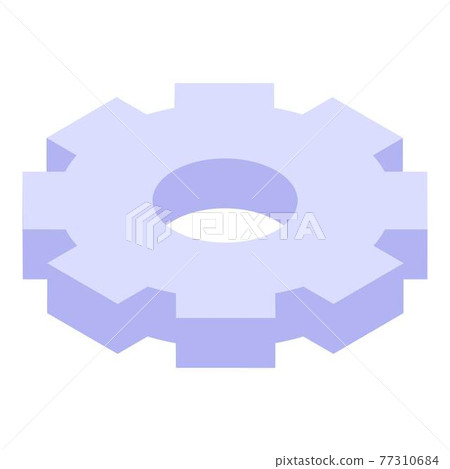 Digital gear icon, isometric style 77310684