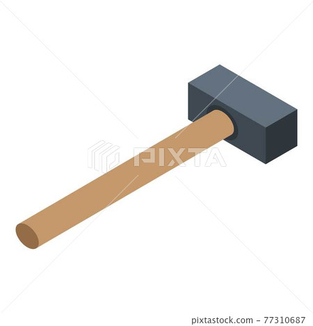 Hammer icon, isometric style Hammer icon, isometric style 77310687