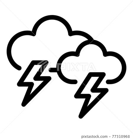 Storm clouds icon, outline style 77310968