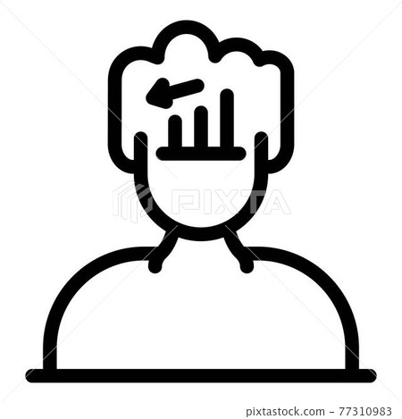 Stress negative icon, outline style Stress negative icon, outline style 77310983