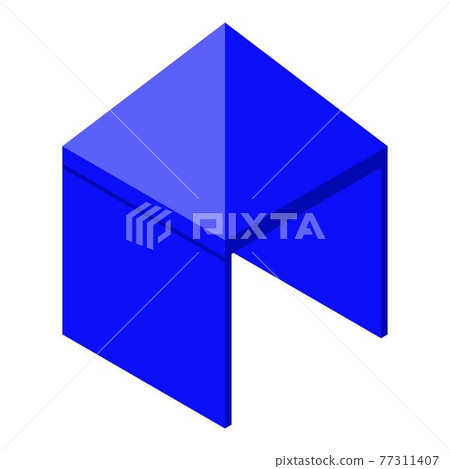 Blue gazebo tent icon, isometric style 77311407