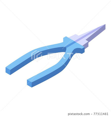 Construction pliers icon, isometric style Construction pliers icon, isometric style 77311481