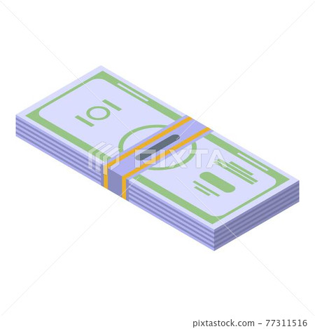 Dollar pack cash icon, isometric style Dollar pack cash icon, isometric style 77311516