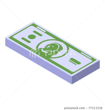 Cash pack icon, isometric style Cash pack icon, isometric style 77311536