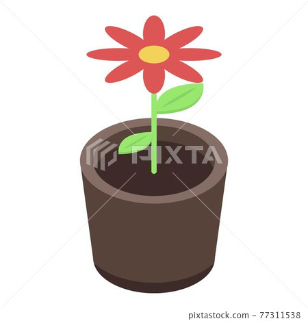 Flower pot icon, isometric style Flower pot icon, isometric style 77311538