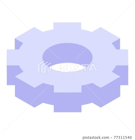 Gear wheel icon, isometric style Gear wheel icon, isometric style 77311540