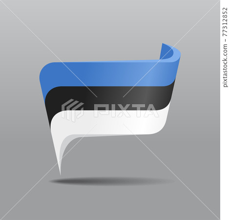Estonian flag map pointer layout. Vector illustration. 77312852