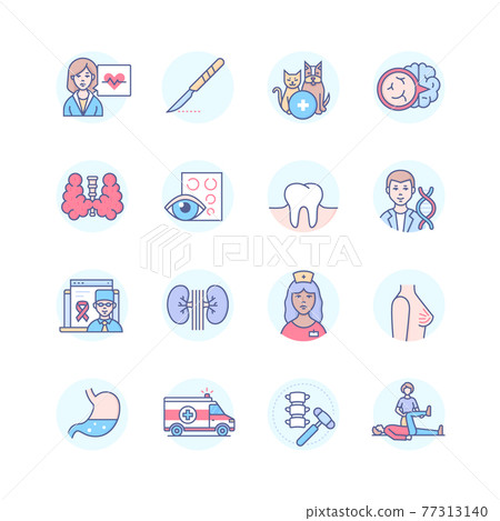 Medical professions - line design style icons set 77313140